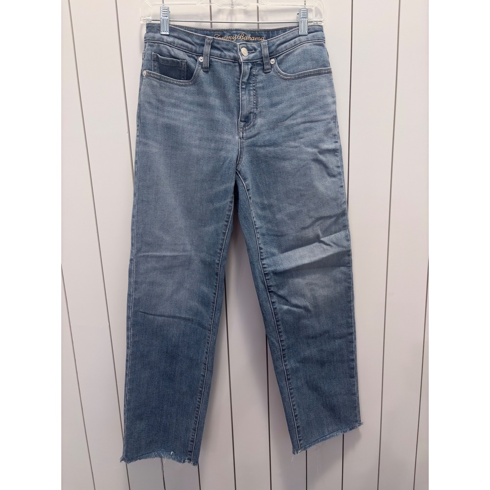 Tommy Bahama Jeans Womens 27 Blue Excellent High Rise Crop Straight Coastal